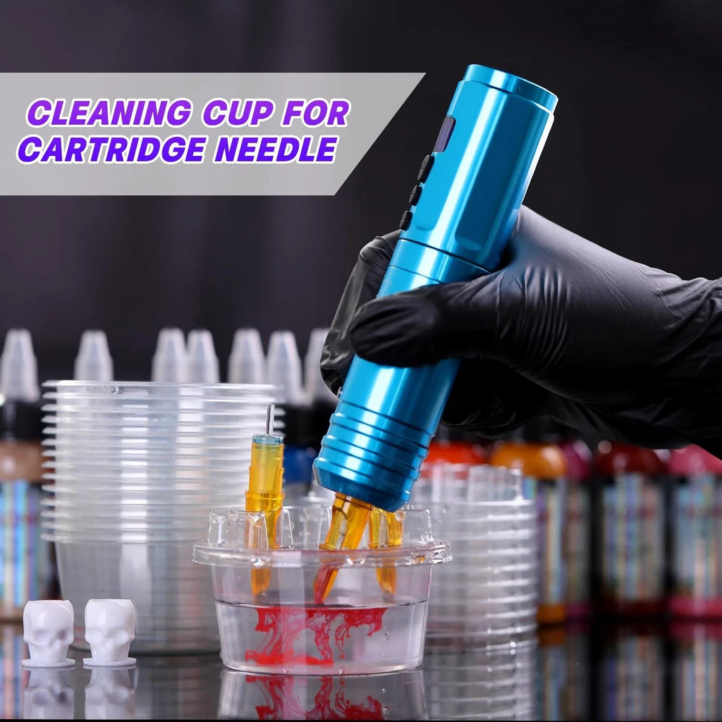 Disposable Tattoo Cup Holders 20Pcs Hexagonal Cartilage Tray Set