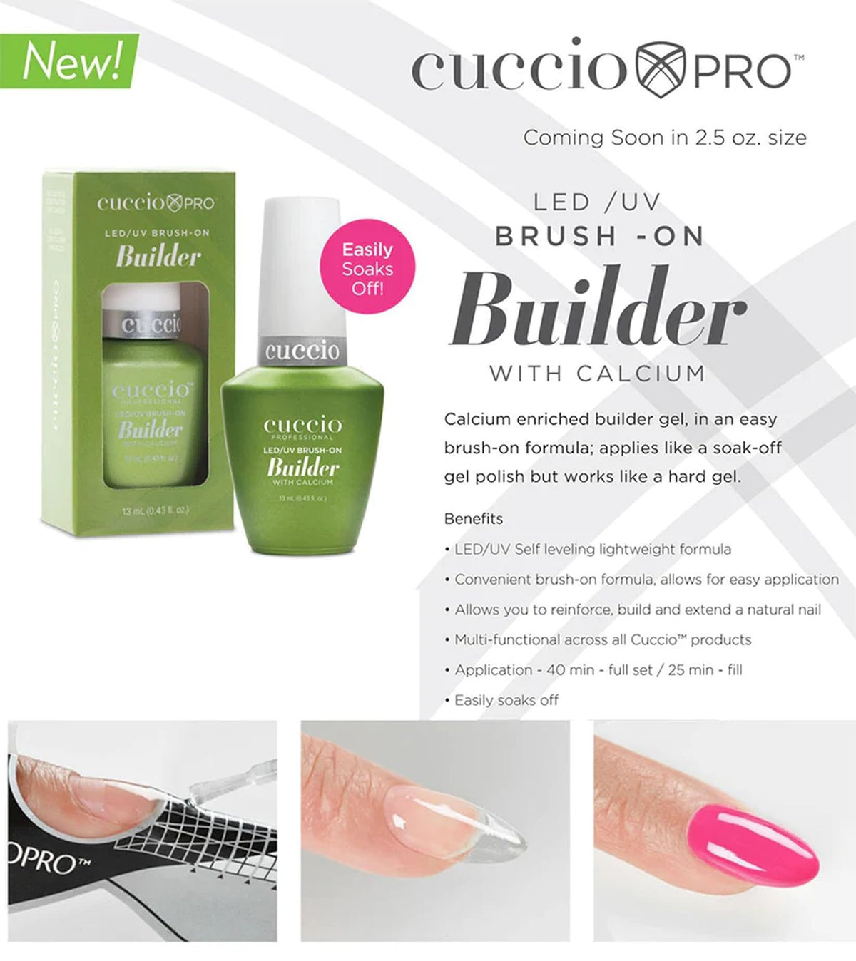 Brush-On Builder Gel with Calcium for Nails - Clear 0.44 Fl Oz