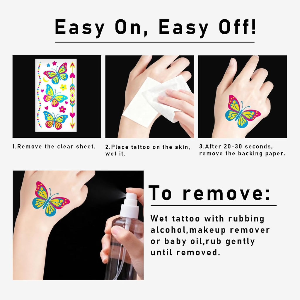 Glow-in-the-Dark Temporary Tattoos – 192+ Neon UV Blacklight Body Art Sheets