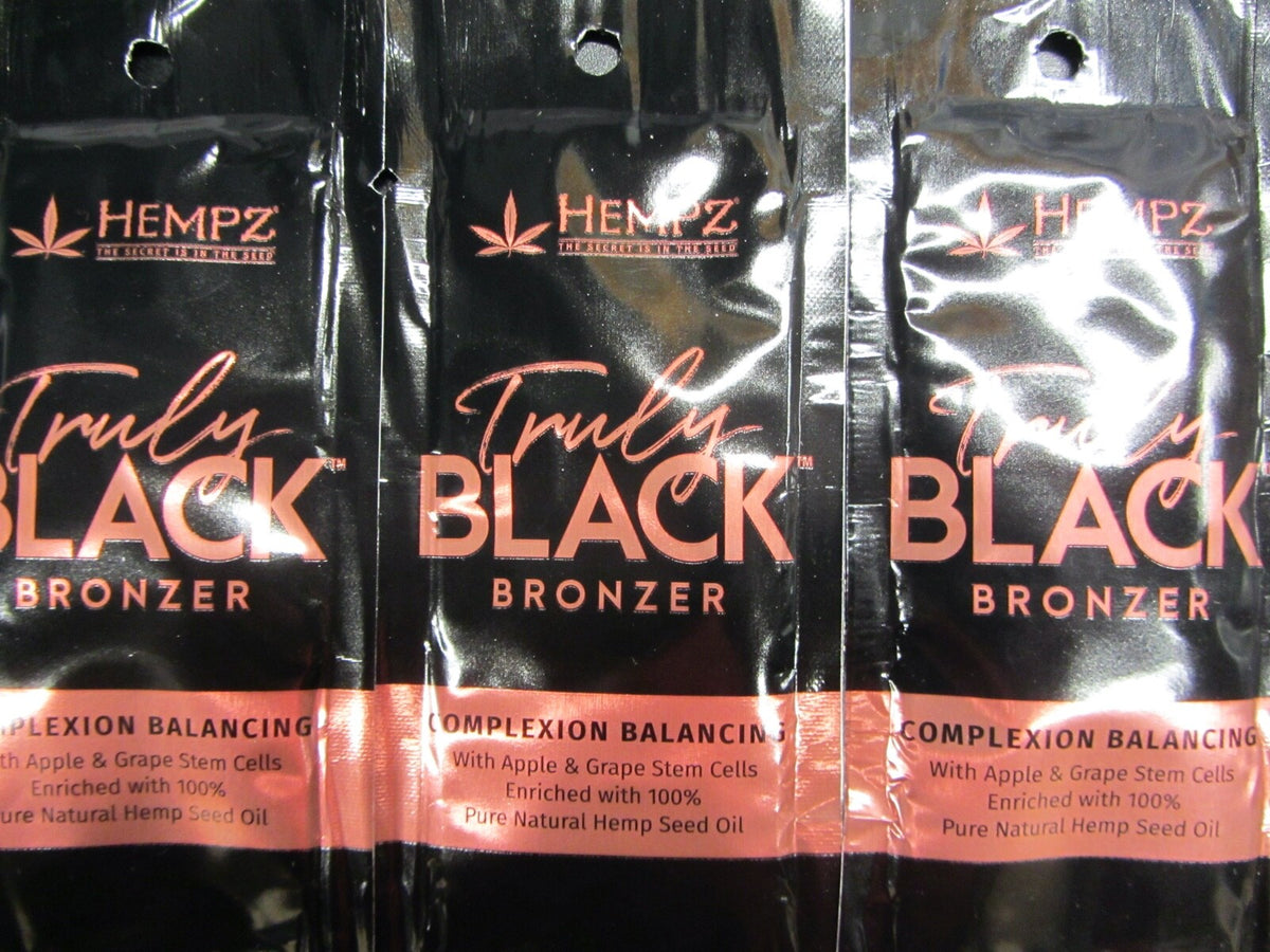 10 Pack Hempz Truly Black Bronzer Tanning Lotion Samples - Skin Nourishing
