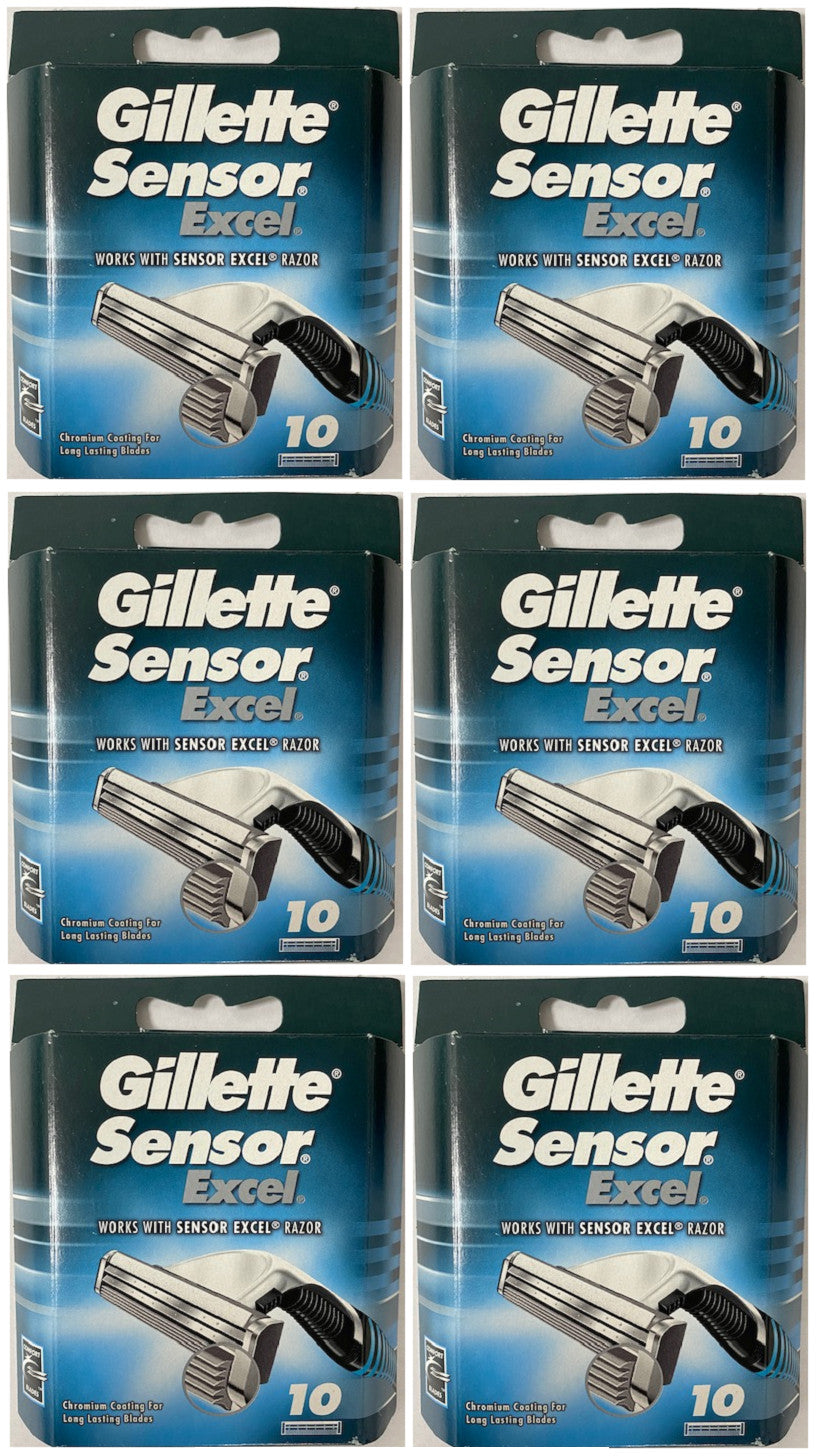 Gillette Sensor Excel Razor Blades - 60 Cartridges for Shaving