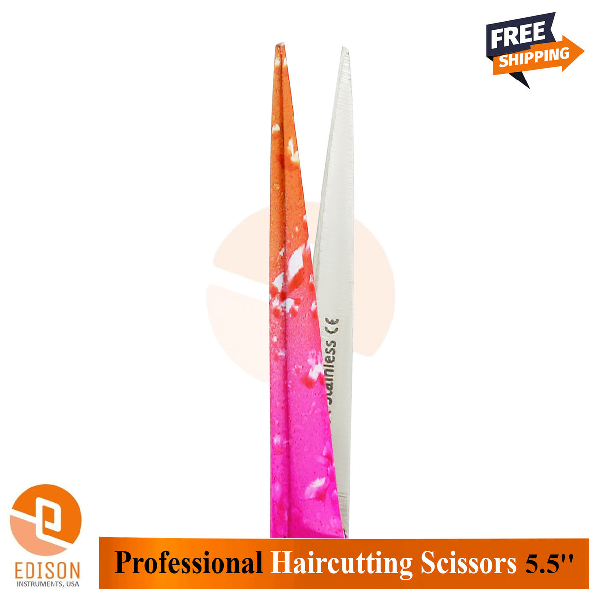 Professional Pink Hair Cutting Scissors 5.5 Inch Stainless Steel Barber Shears