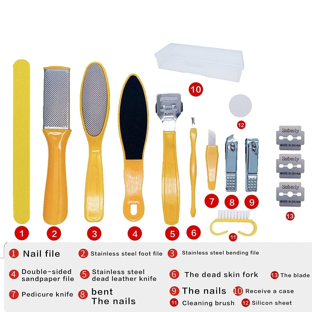 15-in-1 Foot Care Pedicure Kit Stainless Steel Toe Nail Tool Set