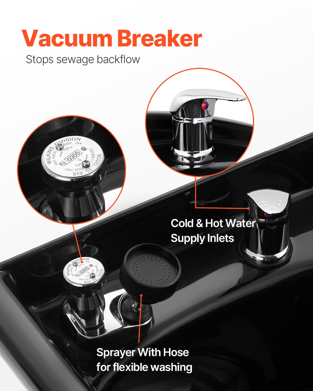 Black Plastic Shampoo Sink for Hair Wash Salon & Home Use
