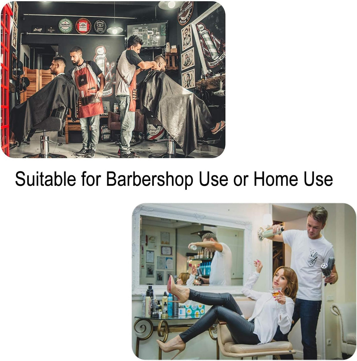Professional Barber Cape for Hair Cutting & Styling - 63x56 Inches, Waterproof & Adjustable