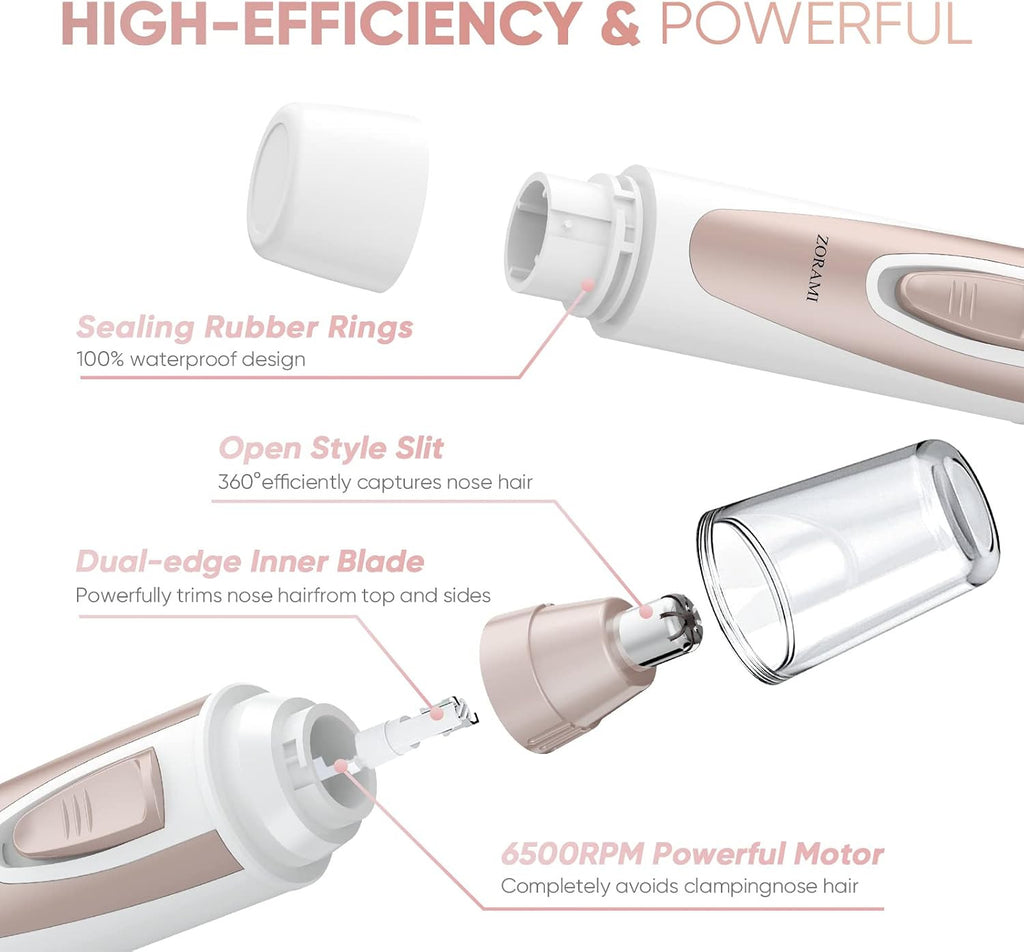 Ear and Nose Hair Trimmer Clipper - Painless Facial Grooming for Men & Women