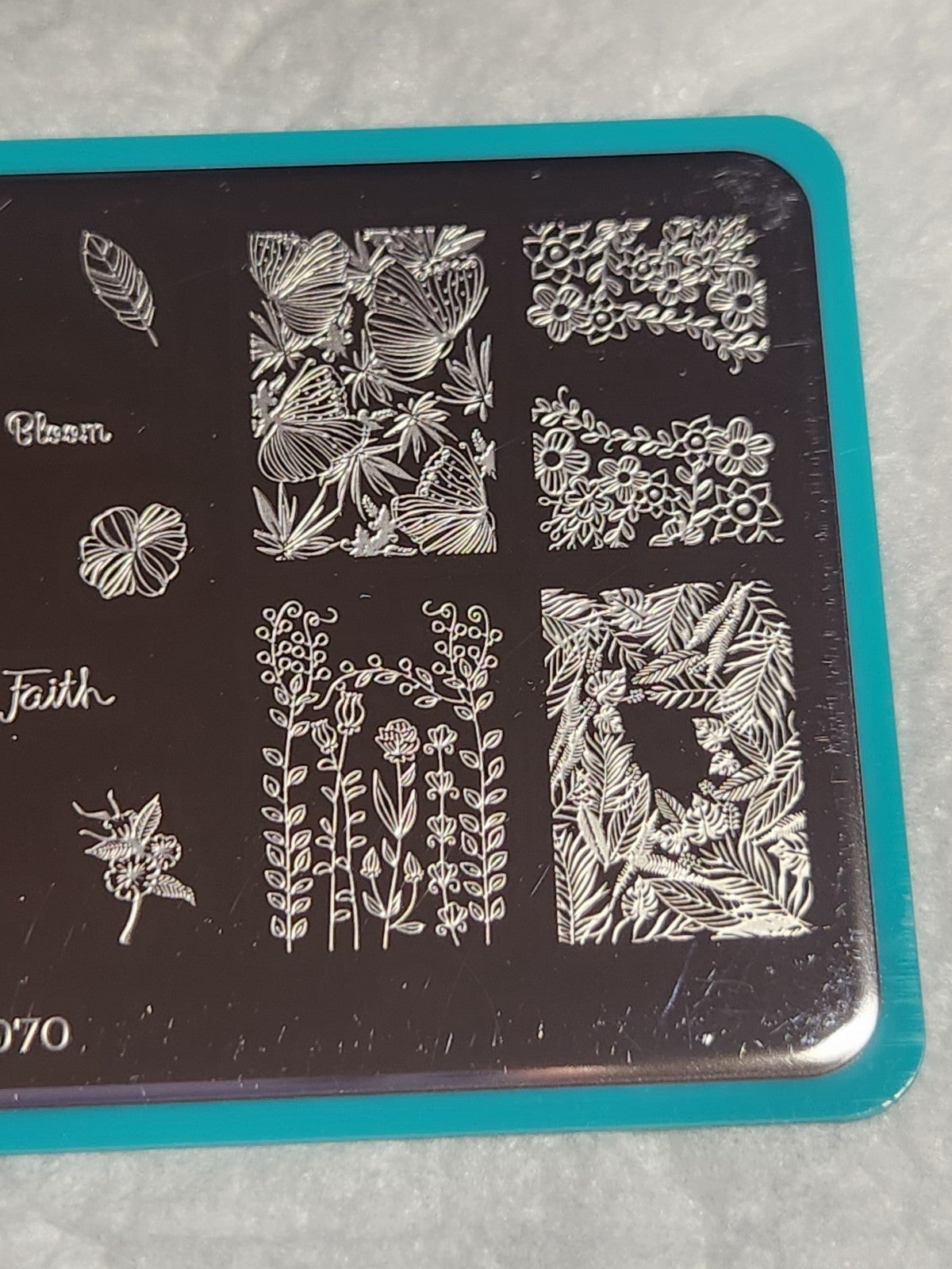 Maniology Nail Stamping Plate M070 Faith and Plants Nail Art Template