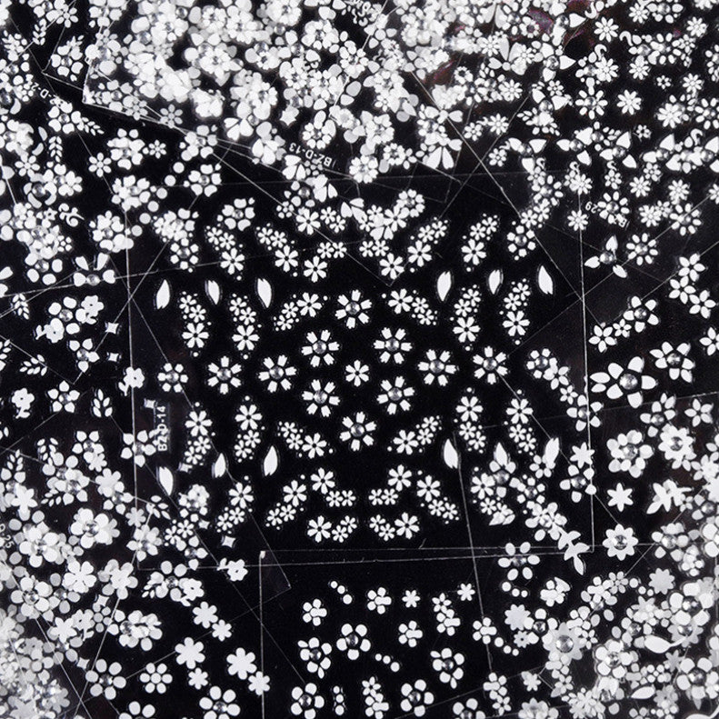 White Daisy Flower Nail Art Stickers Set - 10 Sheets for Manicure Decor