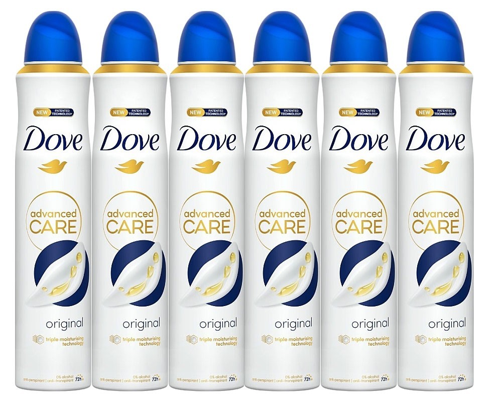 6 Pack Dove Original Antiperspirant Deodorant Spray 150ml - Up to 72 Hours Protection