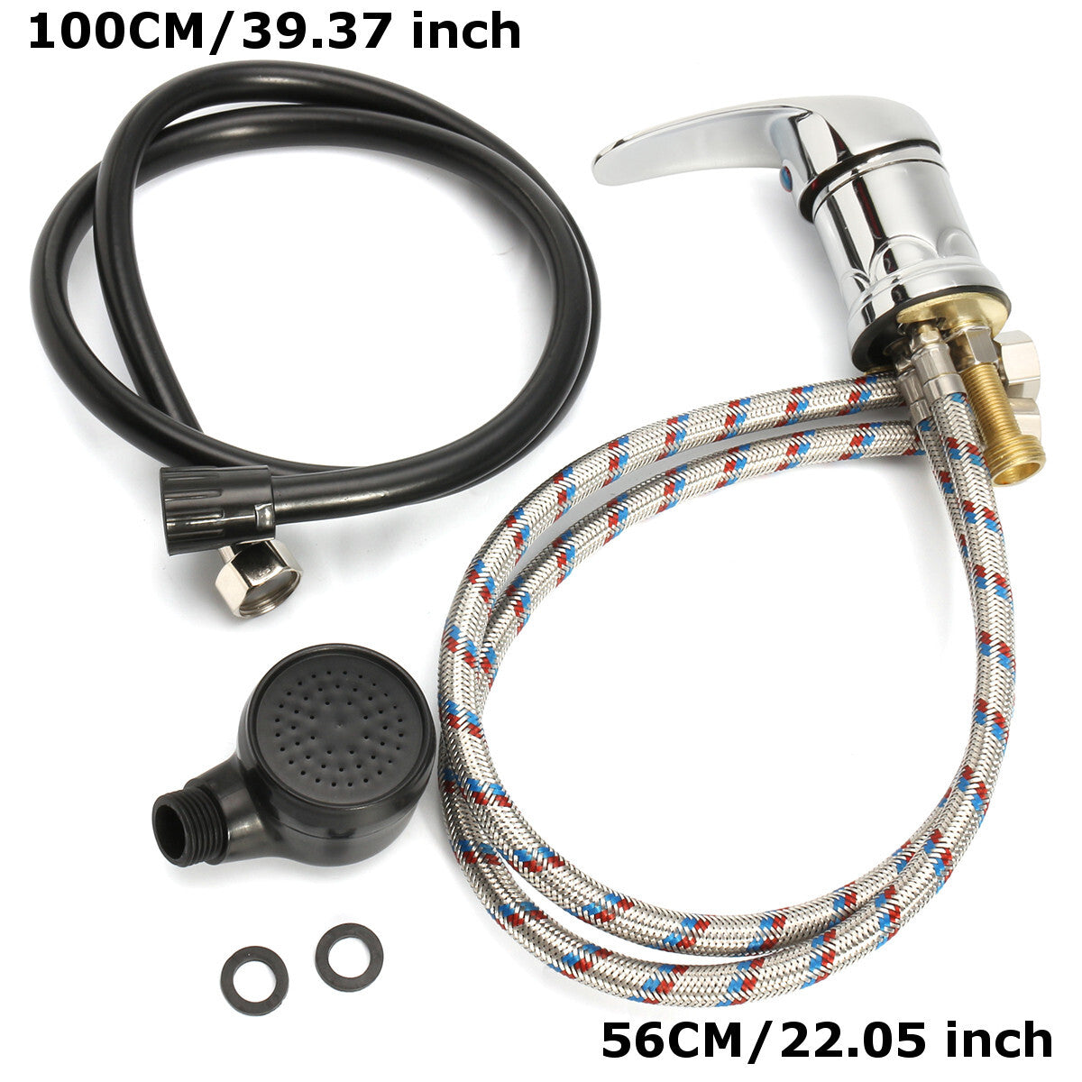 Shampoo Bowl Sink Faucet with Hot & Cold Water Spray Hose for Barber & Salon