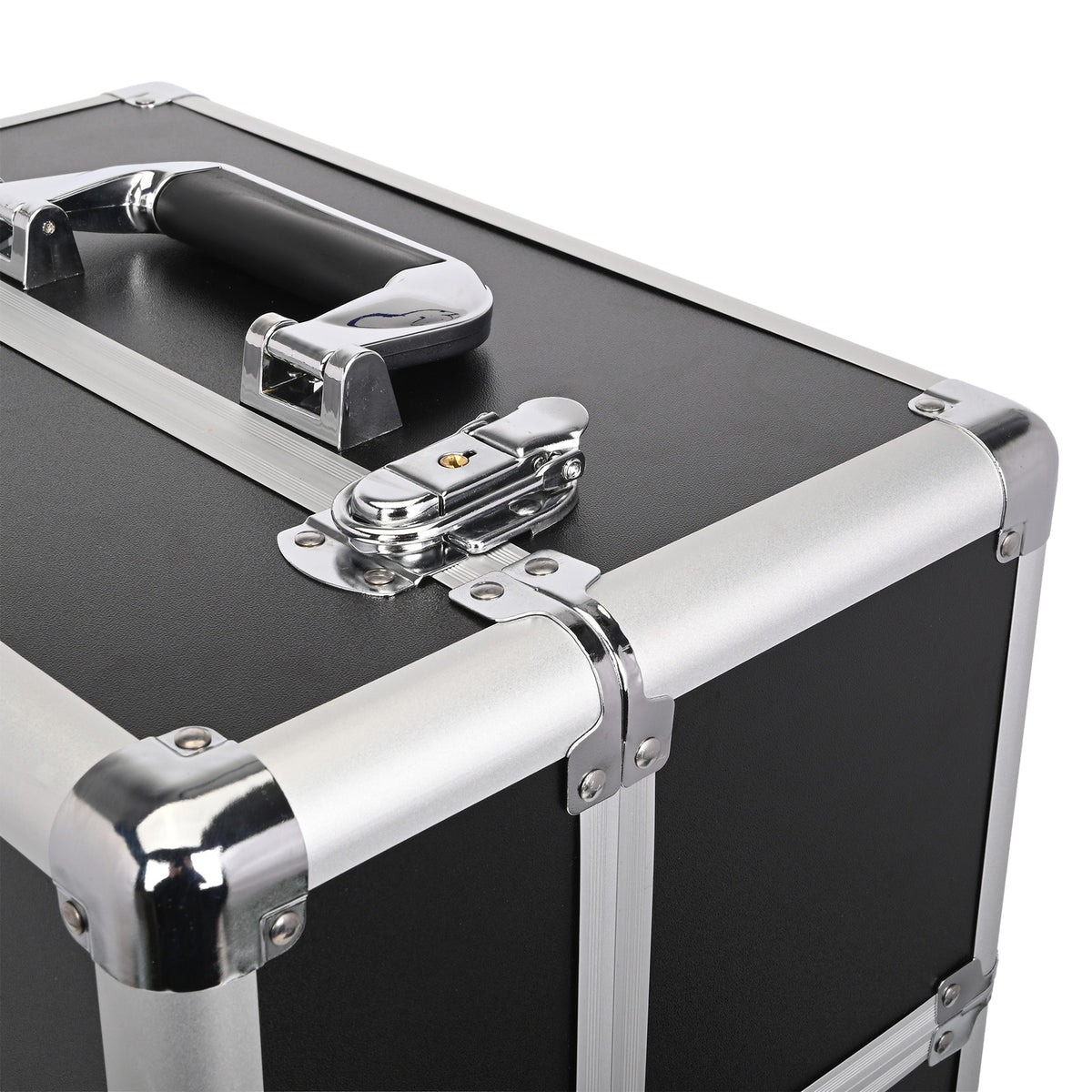 Professional Rolling Makeup Case with Metal Travel Luggage Storage