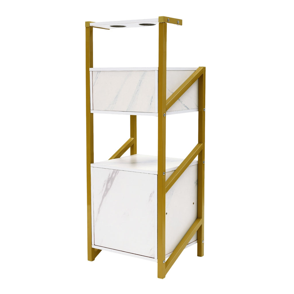 Salon Storage Cabinet with 3 Drawers and Hair Dryer Holders - Floor Standing