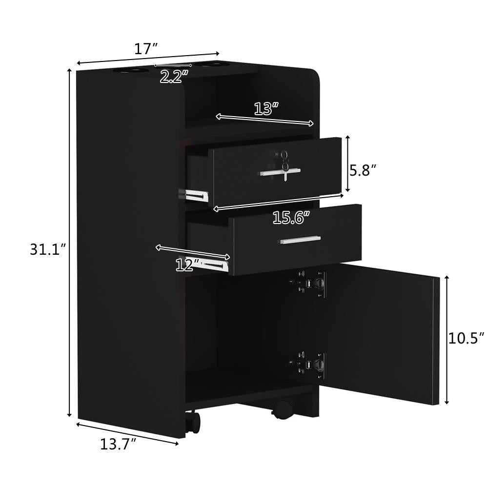 Salon Wood Rolling Drawer Trolley Cart for Spa and Salon Equipment