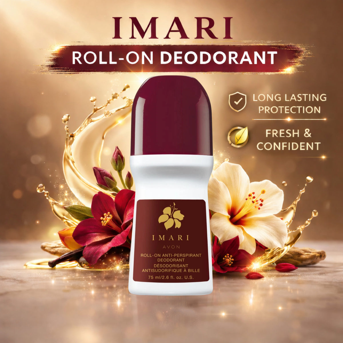 Avon Imari Roll-On Antiperspirant Deodorant Set - 4 Pack, 2.6 Fl Oz Each