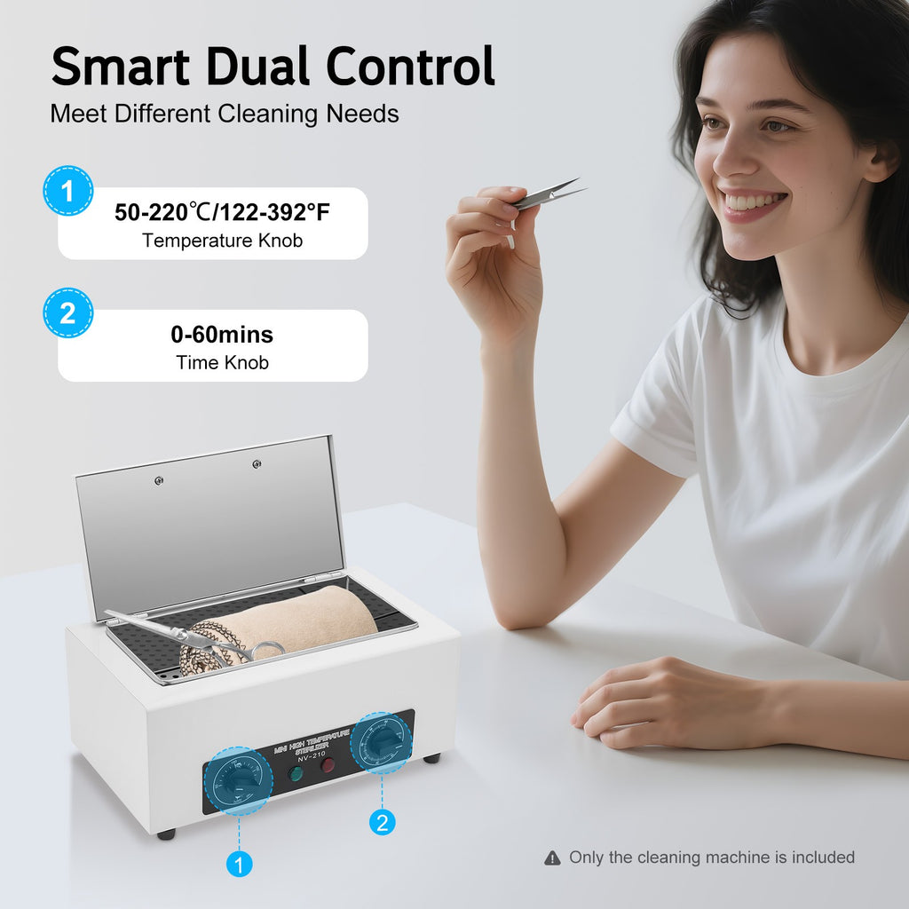 Electric Dental and Nail Tool Sterilizer Box | Metal Heat Disinfection Machine 200°C