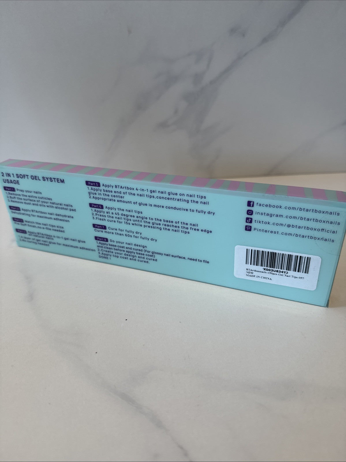 Nail Tips 150 Pcs 15 Sizes Soft Gel System Artificial Nails False Tips