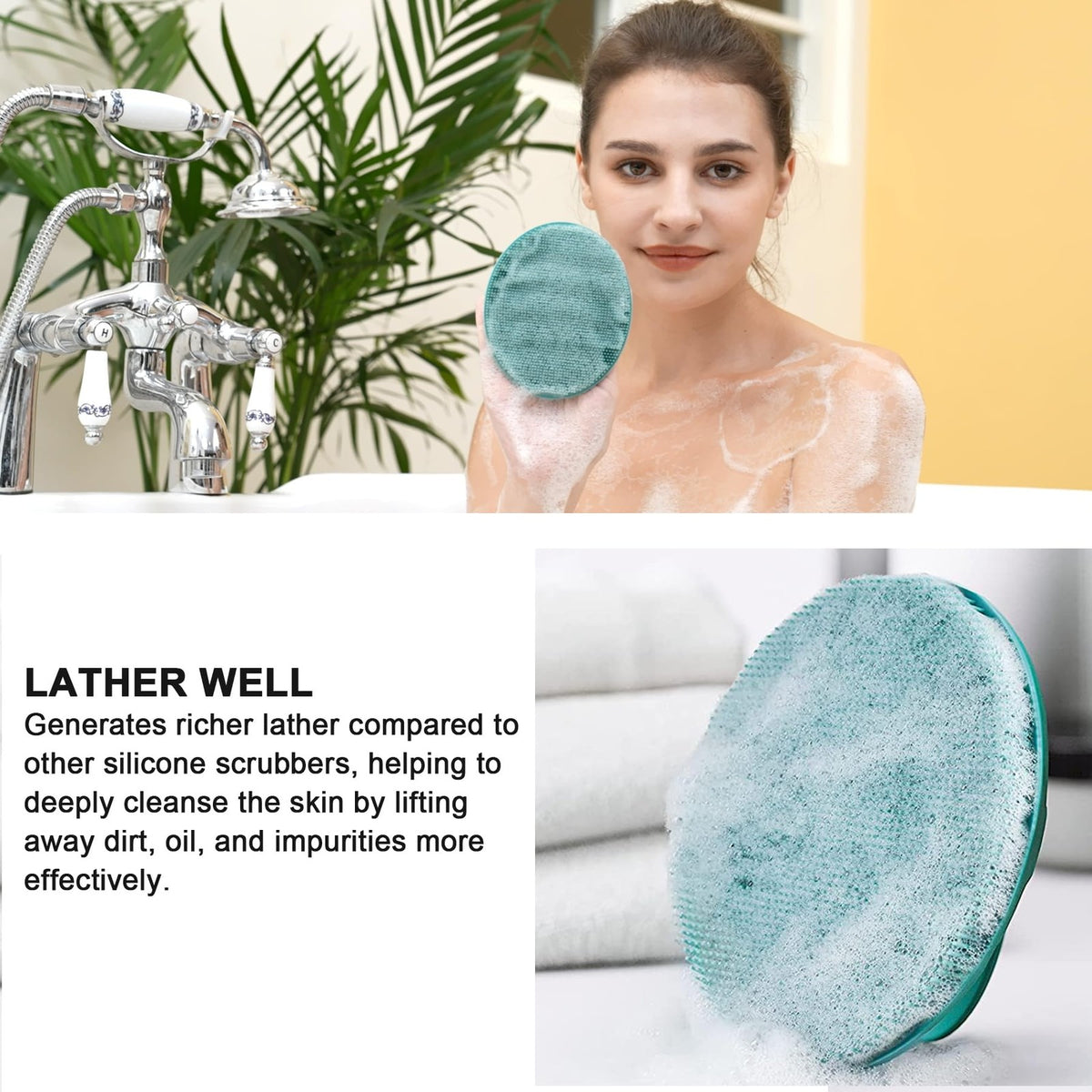 Silicone Body Cleansing Brush Shower Scrubber Exfoliating Bath Tool