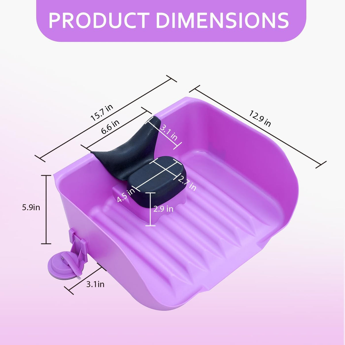 Portable Kids Shampoo Basin with Suction Cups and Comfort Neck Pillow