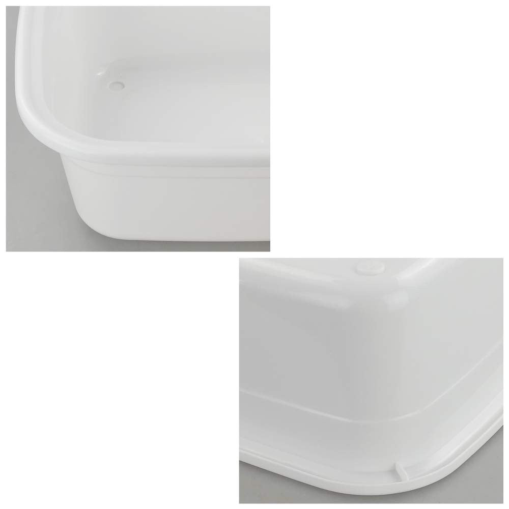 12 Quart Plastic Wash Basin Set White Multipurpose Dish Pan Utility Tubs