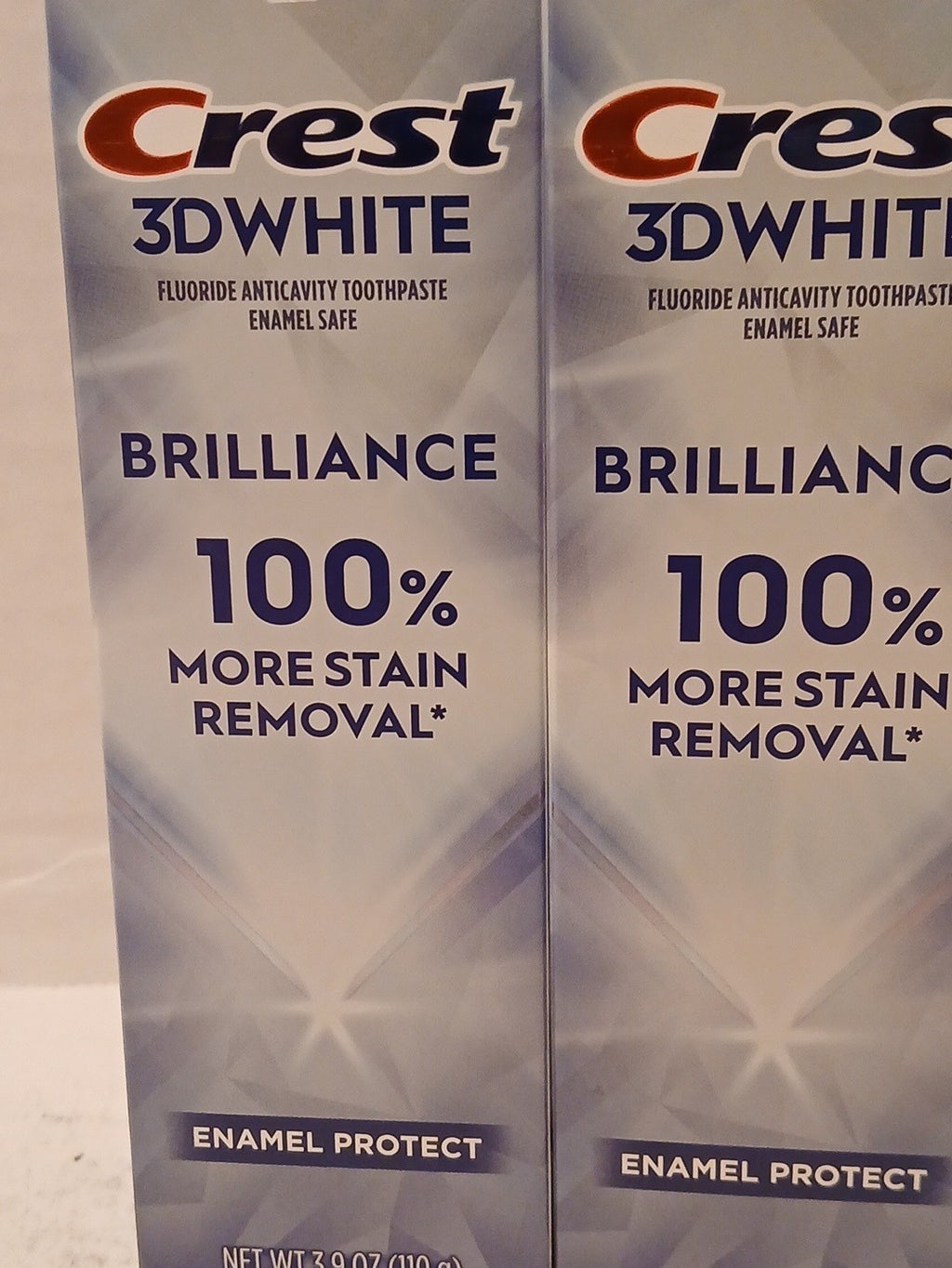 Crest 3D White Brilliance Toothpaste - Large 2.4 oz Tube, 2 Pack