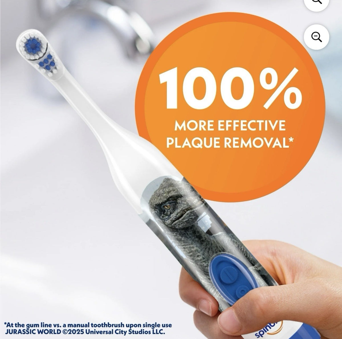 Kids Electric Toothbrush 4 Pack with Soft Bristles - Jurassic World Dinosaur Theme
