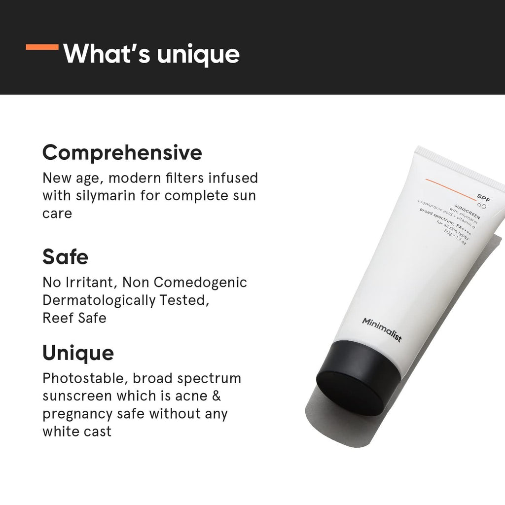 SPF 60 Sunscreen Cream for All Skin Types - 50g, Acne & Pregnancy Safe