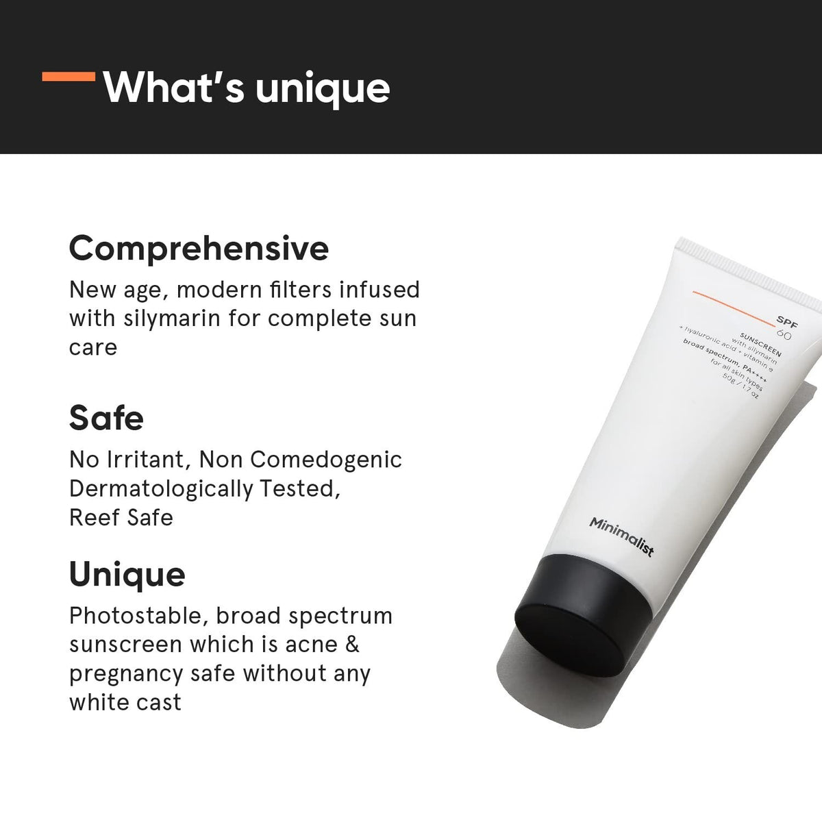 SPF 60 Sunscreen Cream for All Skin Types - 50g, Acne & Pregnancy Safe