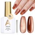 Cat Eye Gel Nail Polish Brown Gold 0.5 Fl Oz with Magnet - Amber Effect