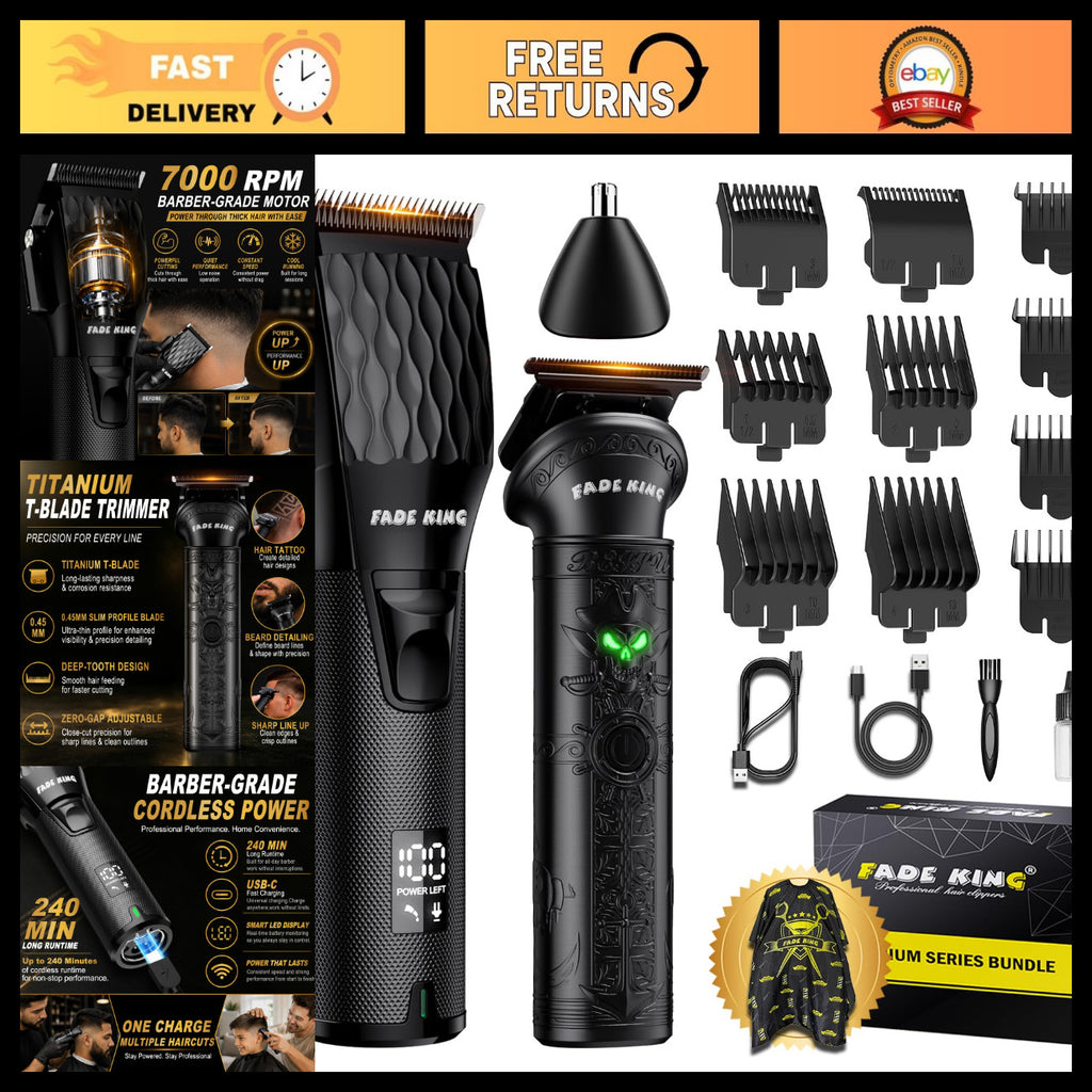 Cordless Hair Clippers & Grooming Kit for Men, Professional Trimmer Set