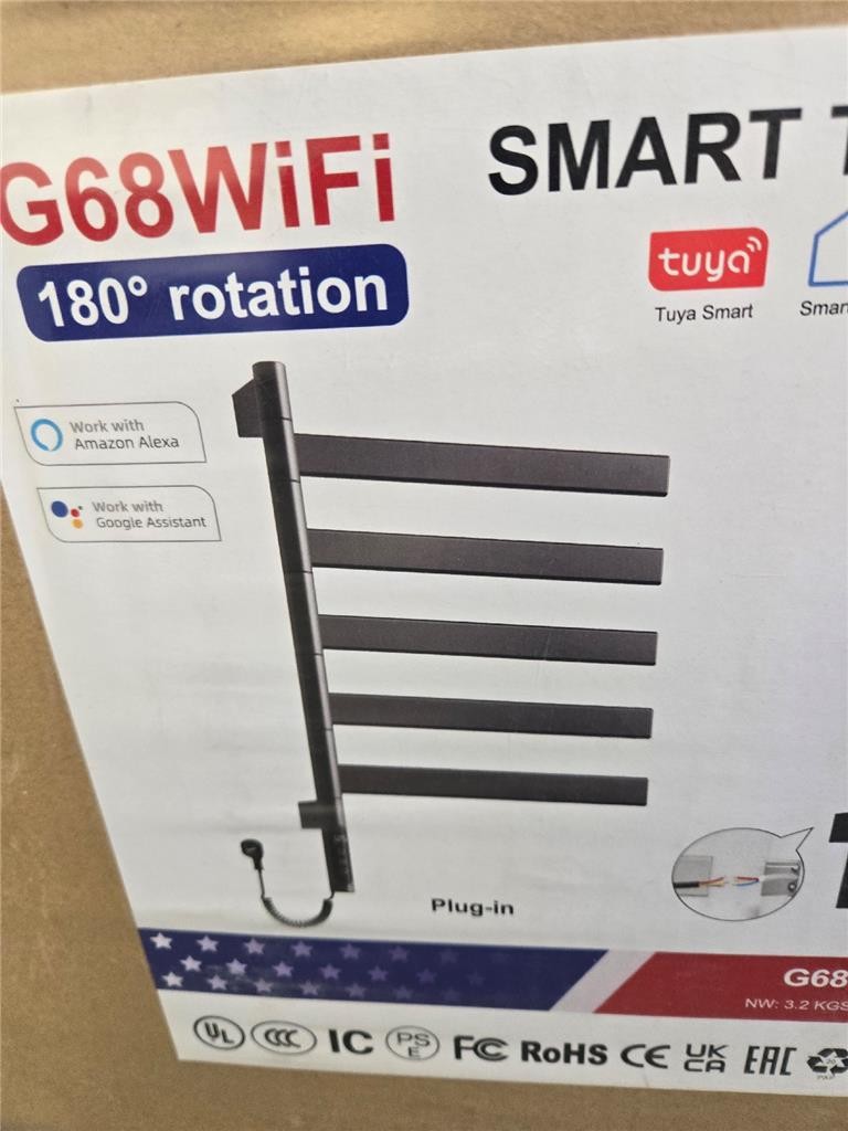 Smart Towel Warmer with 180 Rotation and Wifi Control - Gumetal Gray Finish