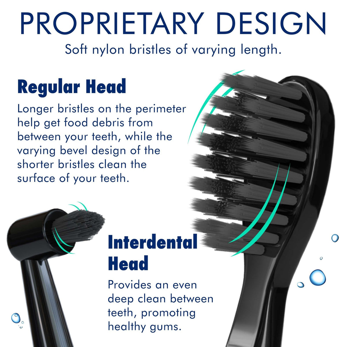 Electric Toothbrush Replacement Heads Soft Charcoal Bristles Pack of 8