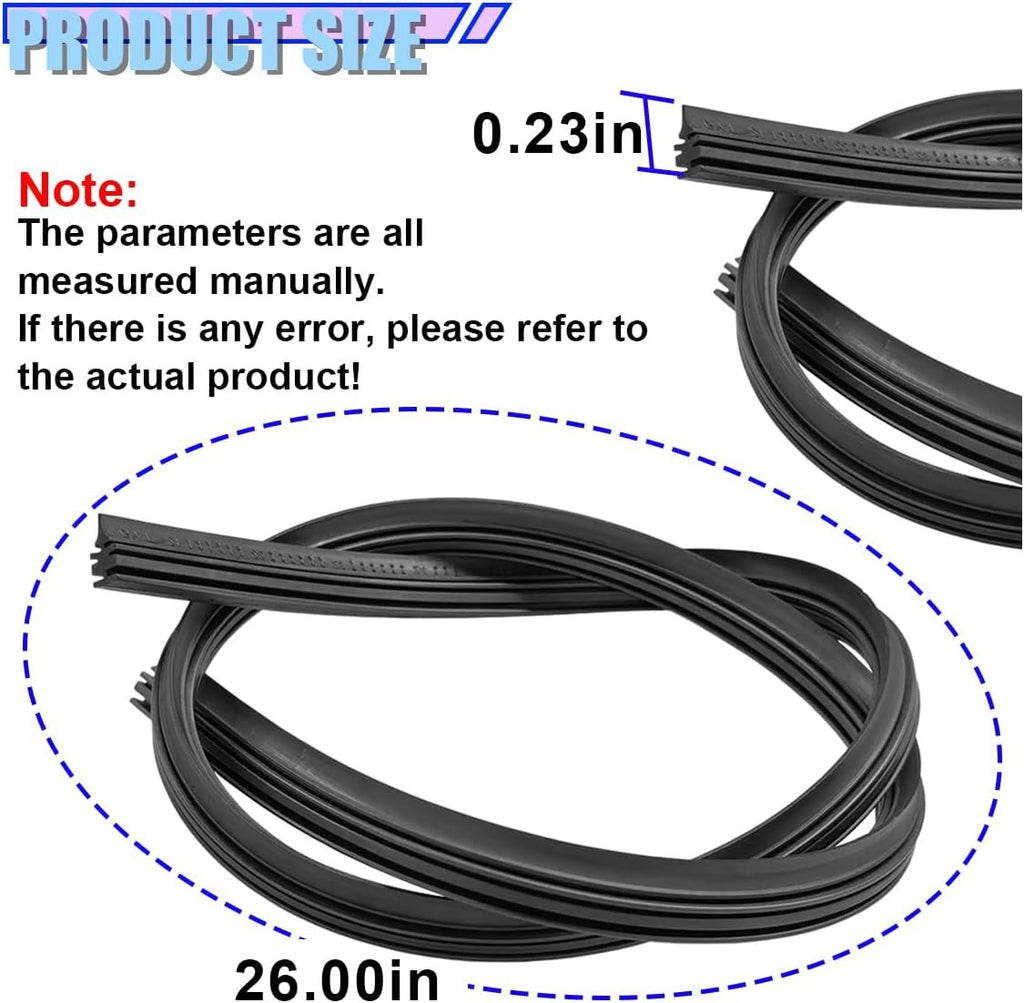 Automotive Windshield Wiper Blade Refills 26 Inch, 4 Pack - Adjustable & Durable