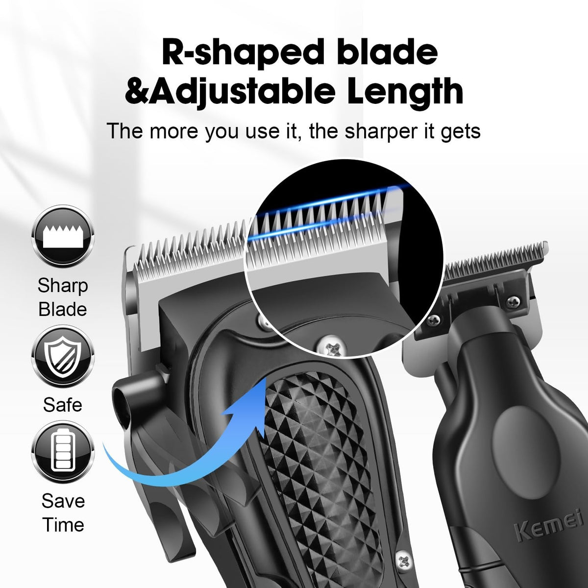 Cordless Rechargeable Hair Clippers Set for Men - Professional Barber Grooming Kit