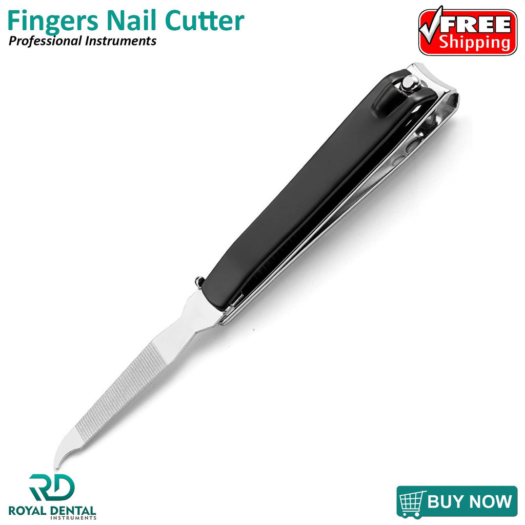 Nail Clipper and Trimmer Set with Nail File - Curved Edge Stainless Steel