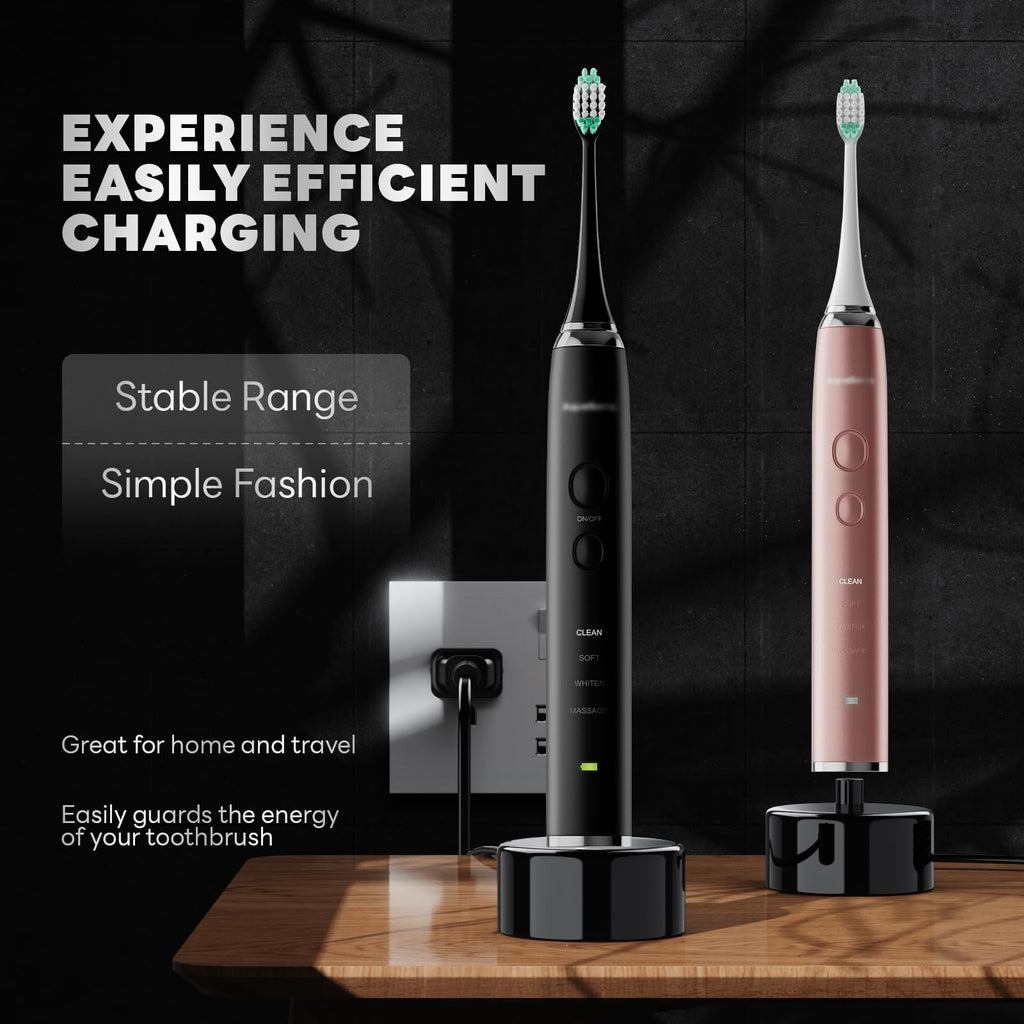Electric Toothbrush Charger Base Waterproof Compatible with AquaSonic Black & Vibe Series