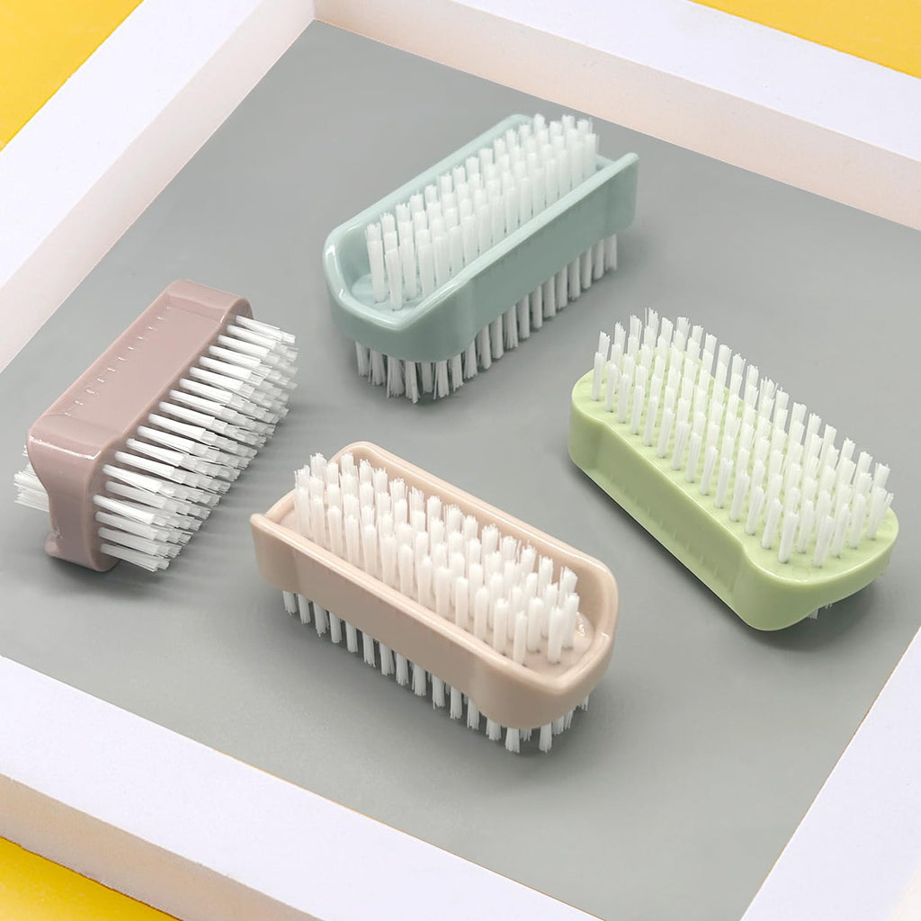 2-Sided Nail Brush Set for Fingernail and Under Nail Cleaning - 4 Pieces