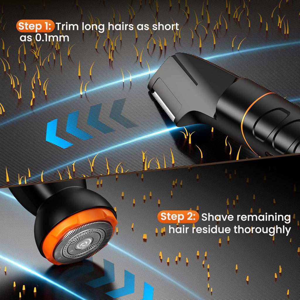 Men's All-in-One Body & Pubic Hair Trimmer Kit - Versatile Grooming Tool