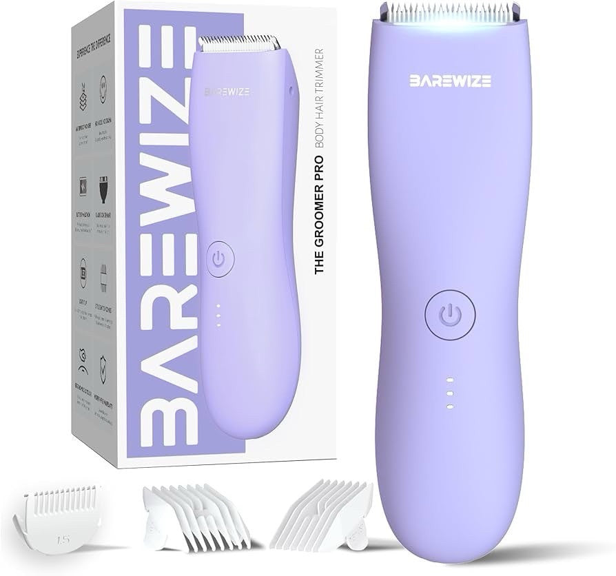 Women's Bikini Trimmer Waterproof Cordless Hair Removal Shaver with LED Light