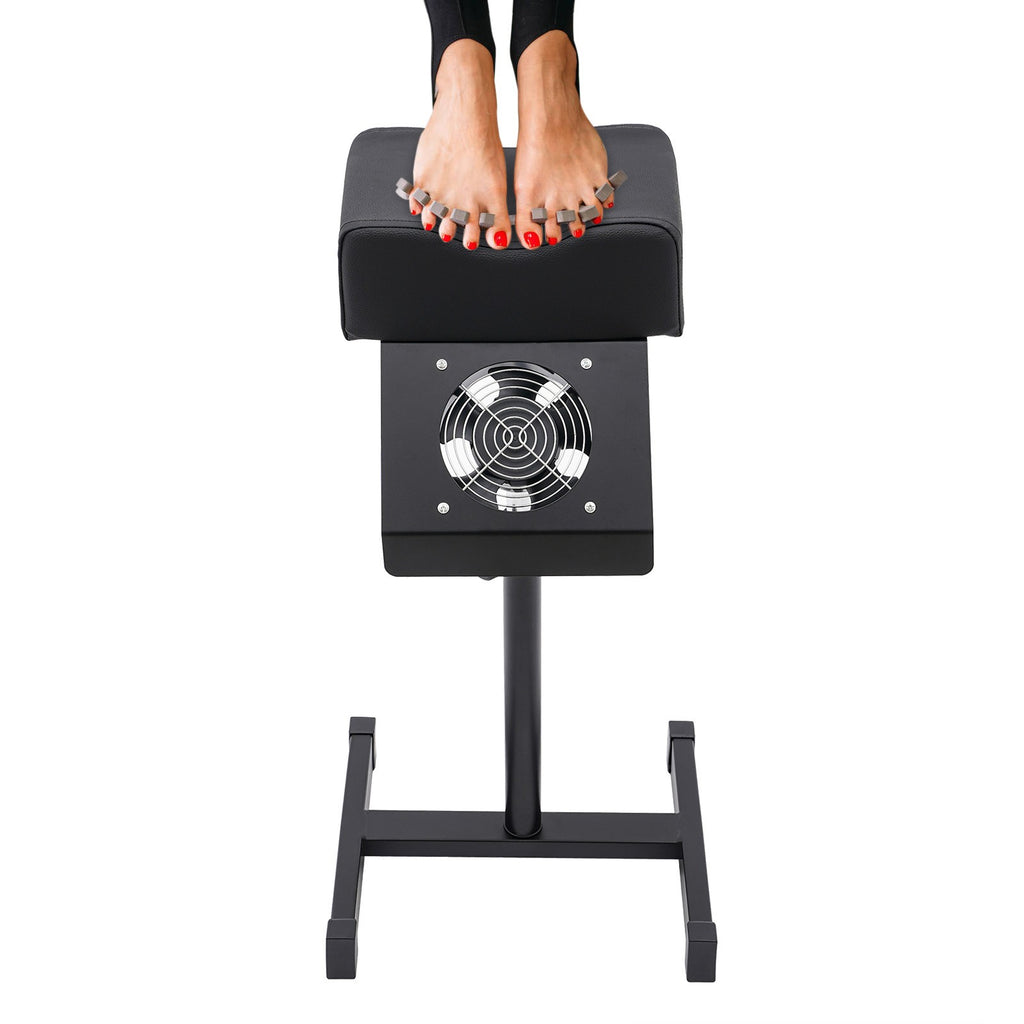 Adjustable Pedicure Footrest with Dust-Collecting Fan, Black, 48-68cm
