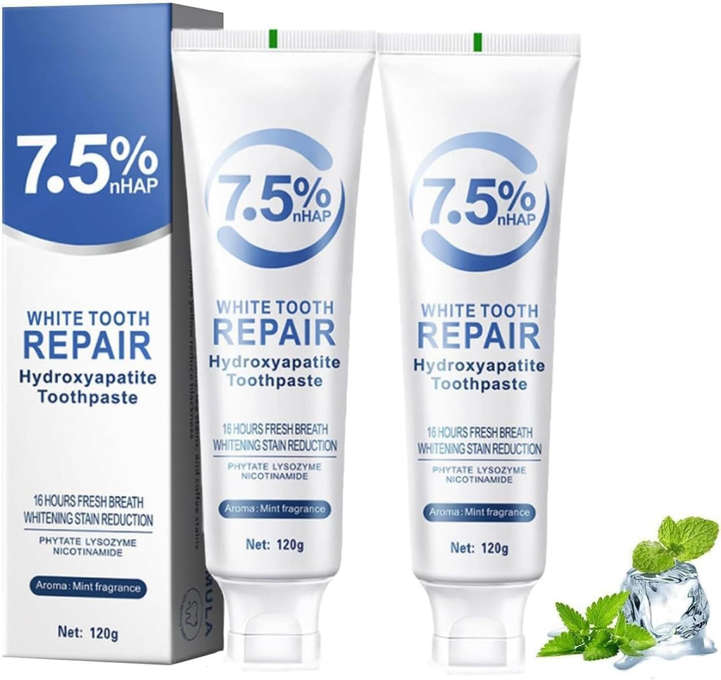 Hydroxyapatite Toothpaste Natural Whitening Enamel Repair Fluoride-Free 4oz