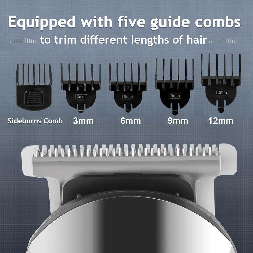 Waterproof Men’s Beard Trimmer Kit with 18 Pieces, Rechargeable & Cordless