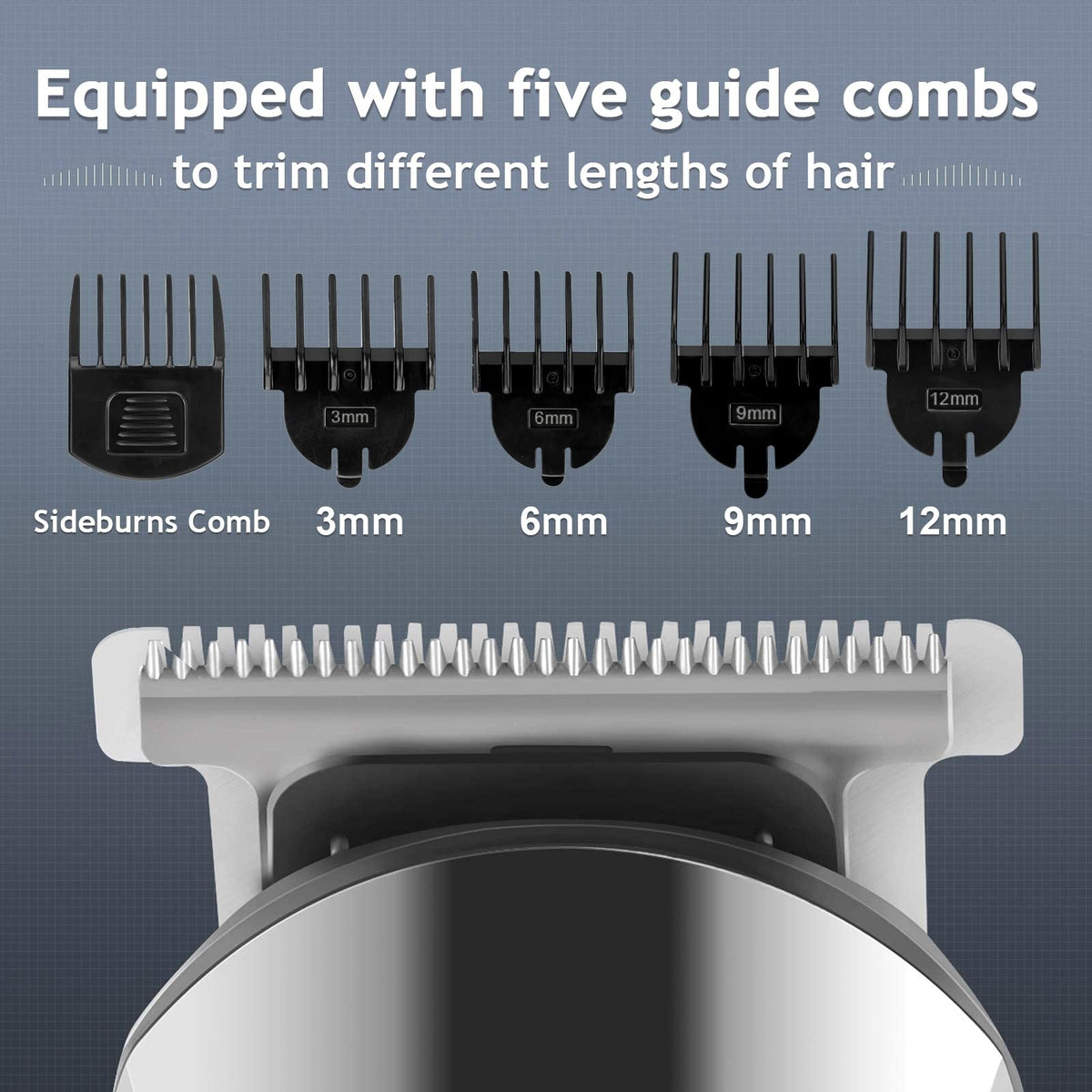 Waterproof Men’s Beard Trimmer Kit with 18 Pieces, Rechargeable & Cordless