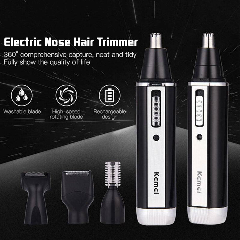 4-in-1 Beard Trimmer Nose & Ear Hair Clippers Set for Men KM-6630