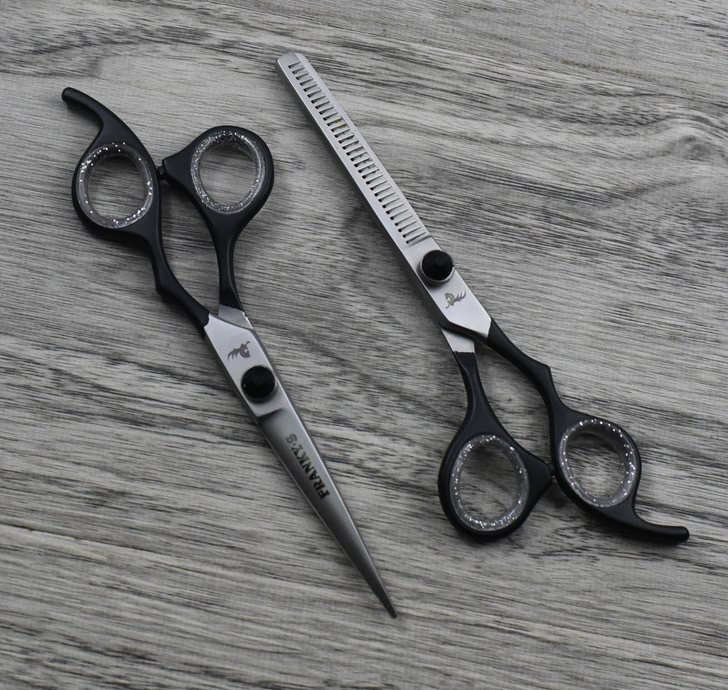 Professional Hair Cutting & Thinning Scissors Set with Razor & Shears