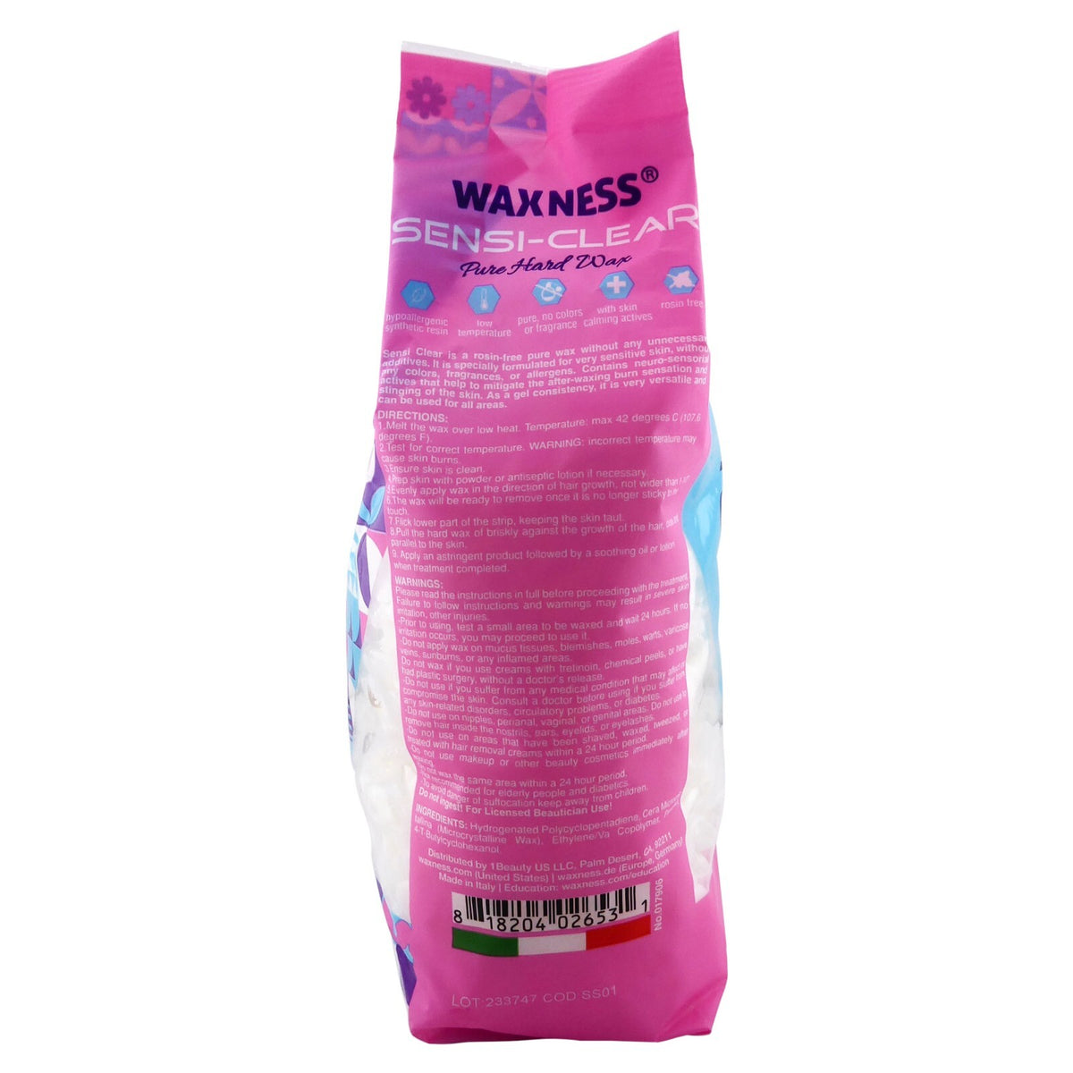 Rosin-Free Hard Wax for Sensitive Skin - 2.2 lb Hypoallergenic & Transparent