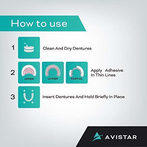 Denture Adhesive Cream 5 Pack - Extra Strong Hold with Mint & Easy Application
