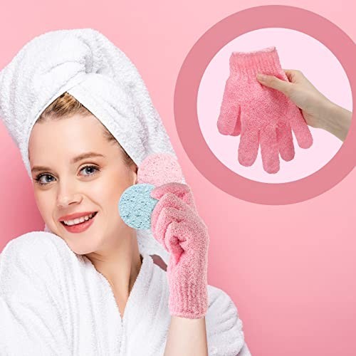 Exfoliating Bath Gloves - Double-Sided Scrub Mitts in 13 Colors, 100 Pcs