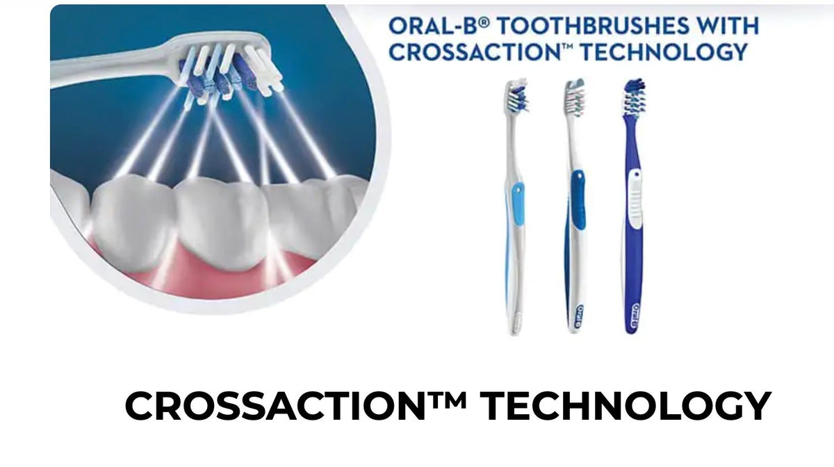 24 Pack Soft Manual Toothbrushes - CrossAction Plaque Removal & Gingivitis Reduction