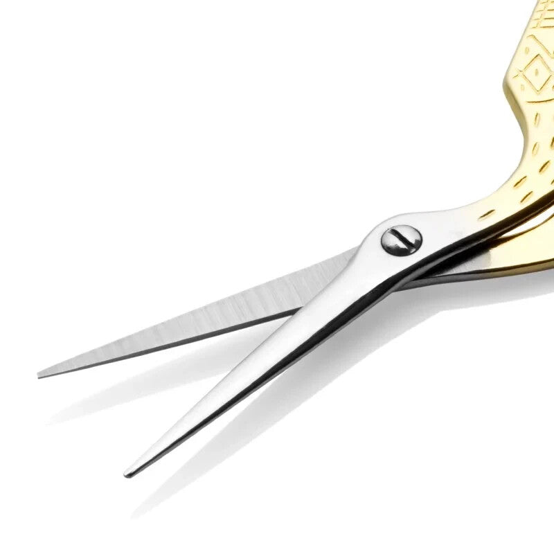 Bird Shaped Gold Plated Eyebrow Scissors - Stainless Steel Grooming Tool