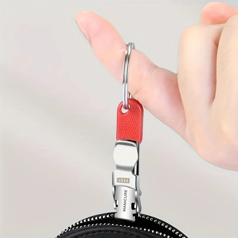 Stainless Steel Folding Nail Clipper Keychain Portable Manicure Grooming Tool